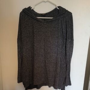 Express Lightweight Heather Charcoal Hooded Pullover